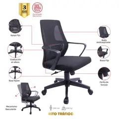 MUEBLESYA - Silla De Escritorio y Oficina Suarez Gerente Marco Negro