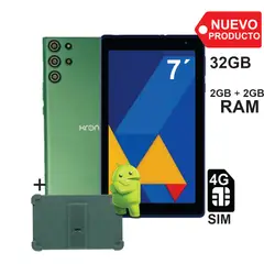 KRONO - Tablet 7 Pulgadas Sim Card 2GB RAM 32GB Android 13 Verde