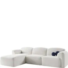 GENERICO - Sofá moderno y elegante en tela ovejera blanco