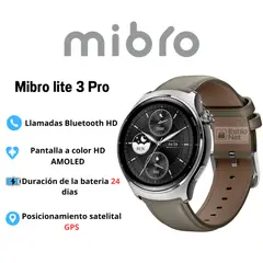 MIBRO - Reloj Whatch Lite 3 Pro 2 correas Khaki Gray