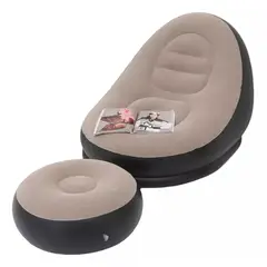 GENERICO - Sillon Puff Silla Inflable Reposa Pies Reclinable Portatil