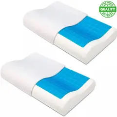 ONE PIXEL - 2 Almohada Ortopedica Memory Foam Gel Activo Fresco Funda