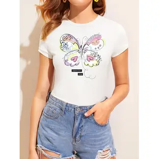ISMI - Camiseta Mujer Estampado Mariposa Colors