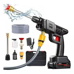 SISDATA - Hidrolavadora Portátil Inalámbrica 48V Carro Moto Recargable