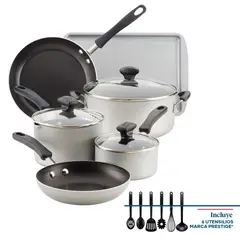 FARBERWARE - Batería 15Pzs antiad DiamondMax® Cookstart gris silver