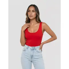 MOLGOA - Body para Mujer Escote Redondo Tirantes Anchos - Oslo