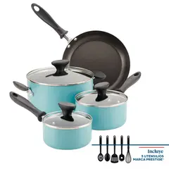 FARBERWARE - Batería 12pzs antiadherente Realiance Azul Aqua