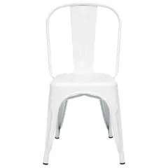 GENERICO - Silla Tolix Metálica Blanco Hogar Restaurante cafetería