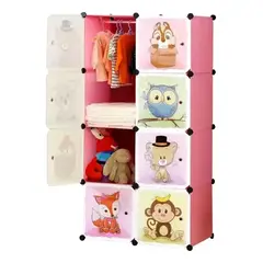 GENERICO - Armario Infantil Organizador De Ropa Y Juguetes Infantil 8 Modulos