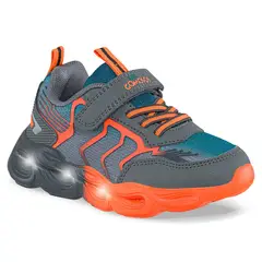 LOS GOMOSOS - Tenis con Luces Kenir Gris-Naranja para Niño