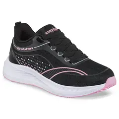 CROYDON - Tenis Running Sotta Negro-Rosa para Niña
