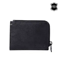 TOTTO - Billetera De Cuero Slice Negra pequeña