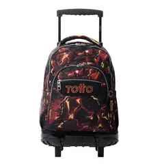 TOTTO - Morral Ruedas Niño Porta PC 15.4" Bomper Renglon Gris