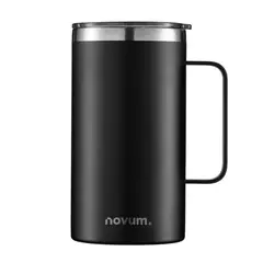 NOVUM - VASO 20 OZ / 600 ML NEGRO CON AGARRADERA.