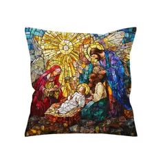GENERICO - Cojín navideño pesebre espíritu santo
