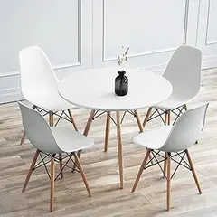 GENERICO - Silla de comedor BoxBit Eames estructura color blanco 4 unidades