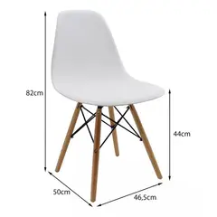 GENERICO - Silla de comedor Eames Estructura Color Blanco 2 unidades