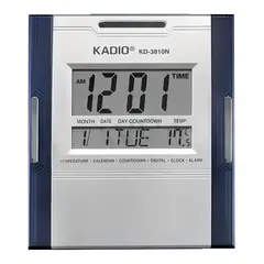 KADIO - Reloj Digital Temperatura Pared Cuadrado Kd-3808 Gris