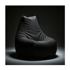 DORMIPUFF - Puff Silla Eco Cuero Tamaño Adulto Impermeable Elegante Negro Sas