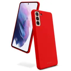 SPACE - Funda Estuche Silicone Case Compatible Con Samsung S21 Plus Rojo