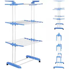 ONE PIXEL - Tendedero De Ropa Plegable Vertical Compacto Con Ruedas