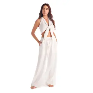 CHAMELA - Pantalón bota amplia 44005 Blanco