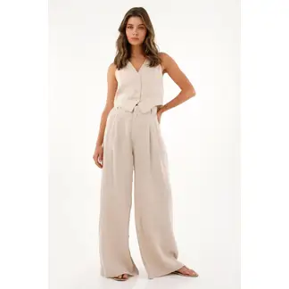 TENNIS - Chaleco en 100% lino crudo para mujer