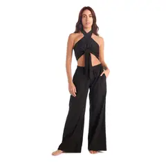 CHAMELA - Pantalón bota amplia 44005 negro