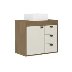 BERTOLINI - Mueble de baño de 70 cm en MDP Sin Lavamanos Off white