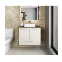 BERTOLINI - Mueble de baño amplio de 70 cm en MDP Sin Lavamanos 2 Puertas 1 Cajón-