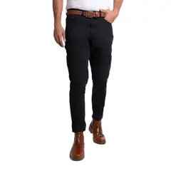 LEC LEE - Pantal?n Cargo Skinny para hombre color negro
