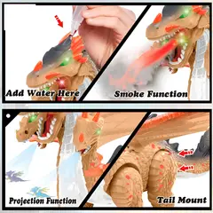 GENERICO - Dragón Dinosaurio Hydra Luces Sonidos Movimiento + Bateria