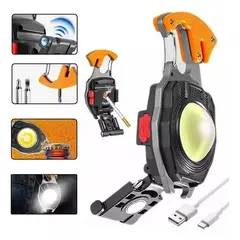 GENERICO - Linterna llavero 9 en 1 Recargable Impermeable Multifuncional