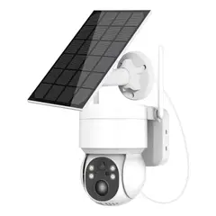 GENERICO - Camara Ip Domo Exterior Panel Solar Seguridad Wifi Hd Vision Color Blanco