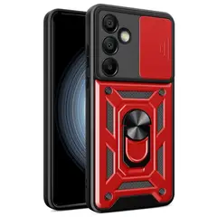 GENERICO - Funda Case Protector Cámara Slider Compatible Samsung S24 FE Rojo