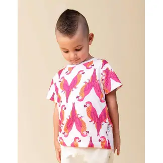 DOSOJOS - Camiseta unisex para bebés y niños en algodón peruano - loros