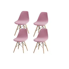 GENERICO - Protectores Silla Comedor fundas en terciopelo Forro elasticos rosado