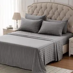GENERICO - Juego de Sábanas para Cama King Confort y Suavidad Color Gris