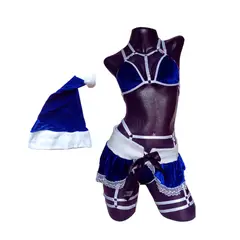 PROVOCAME - Disfraz Mama Noel Navidad mujer Navideño Azul