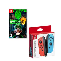 NINTENDO SWITCH - Control Joy-con Neon Con Juego Luigis Mansion 3