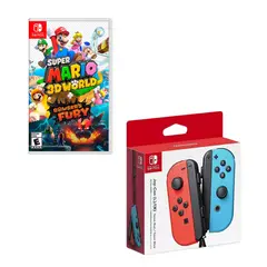NINTENDO SWITCH - Control Joy-con Neon Con Juego Mario 3D World Browser