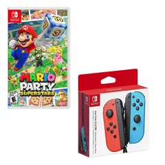 NINTENDO SWITCH - Control Joy-con Neon Con Juego Mario Party Super Stars