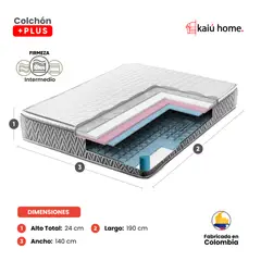 KAIU HOME - Combo Deko Semidoble Base + Colchon Resortado 120x190