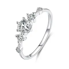 ALHAJAS - Anillo Compromiso Boda Para Mujer Circones En Plata 925