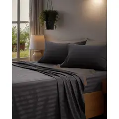 GENERICO - Juego de Sábanas para Cama Semidoble Confort y Suavidad Color Negro