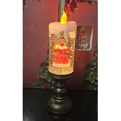 GENERICO - Decoración navideña vela con movimiento giratorio y Luz led