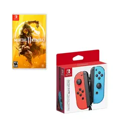 NINTENDO SWITCH - Control Joy-con Neon Con Juego Mortal Kombat 11
