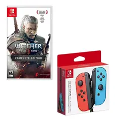 NINTENDO SWITCH - Control Joy-con Neon Con Juego The Witcher Wild Hunt
