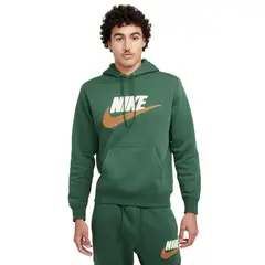 NIKE - Hoodie Club Brushedback Chenille Futura-Verde