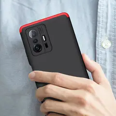 GENERICO - Funda Carcasa Estuche Protector Para Xiaomi 11T - 11T PRO Negro Rojo